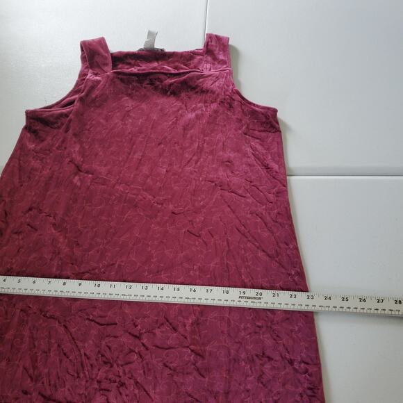 90s Velvet Maxi Dress Womens Large Burgundy Embroidered Floral Fairy Stretchf - Picture 8 of 10
